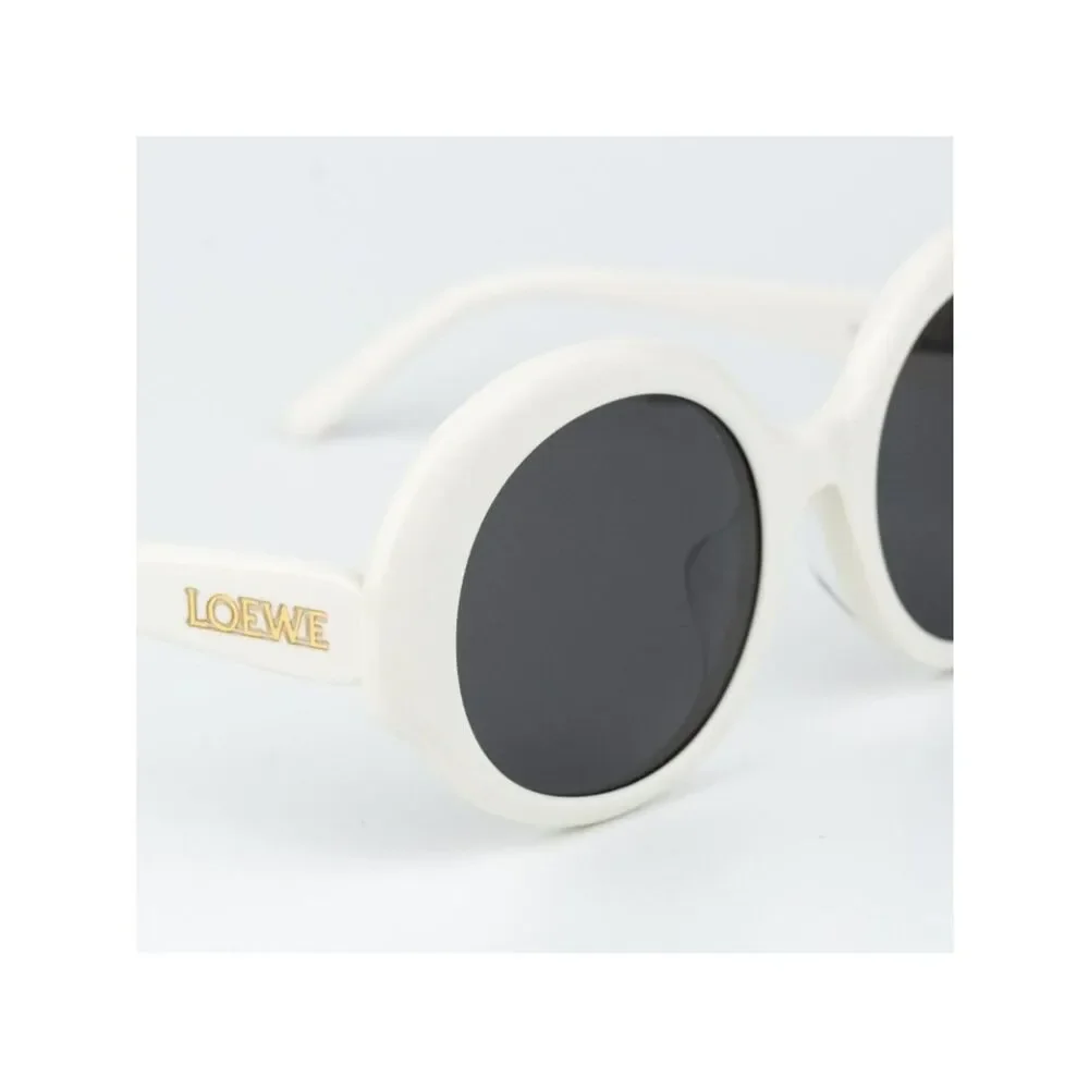 Loewe Women Sunglasses Ivory Grey Round LW40135F 25A NEW AUTHENTIC